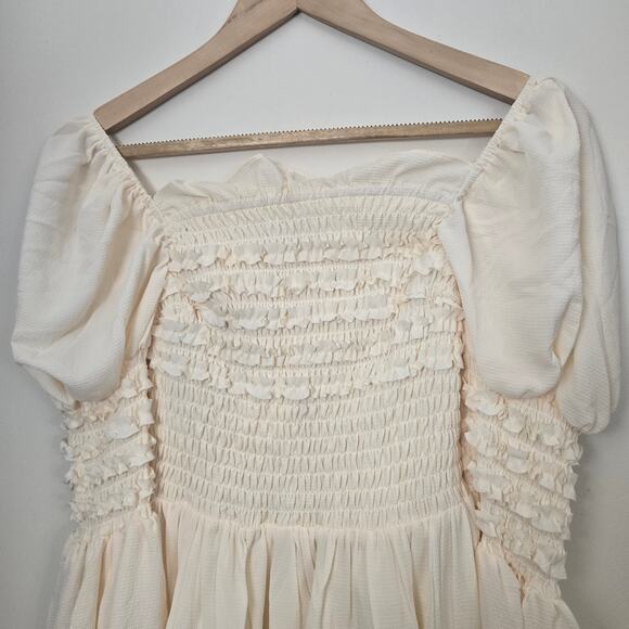 OPT One Pretty Time Luanne Dress XS Long Sleeve Milkmaid Mini Cream Costume NWT - Picture 10 of 10